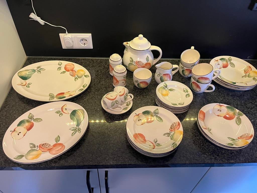 Compleet Grindley Covent Garden servies met fruitmotief, Ophalen, Gebruikt, Overige stijlen, Aardewerk