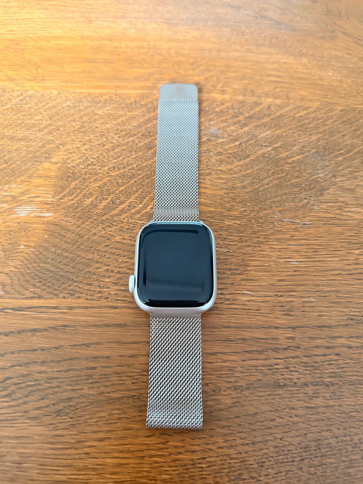 Apple Watch Series 9 41mm - Starlight met gouden mesh band, Ophalen, Afstand, IOS, Zo goed als nieuw