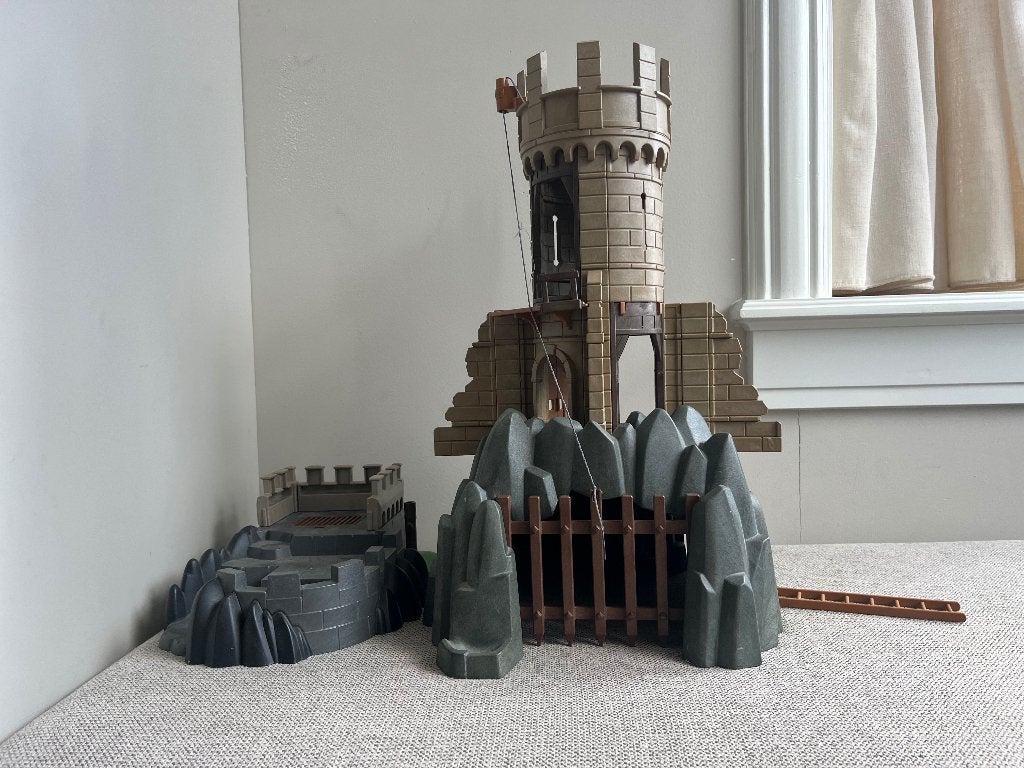 Playmobil kasteel, ridders, paarden en heel veel accesoires, Ophalen, Gebruikt, Losse onderdelen, Kasteel/Fort