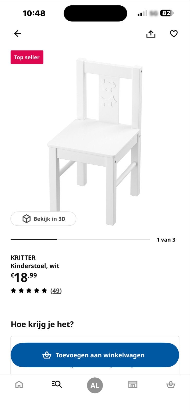 2x IKEA KRITTER Kinderstoel Wit - Gebruikt, Ophalen of Verzenden, Gebruikt, Stoel(en)