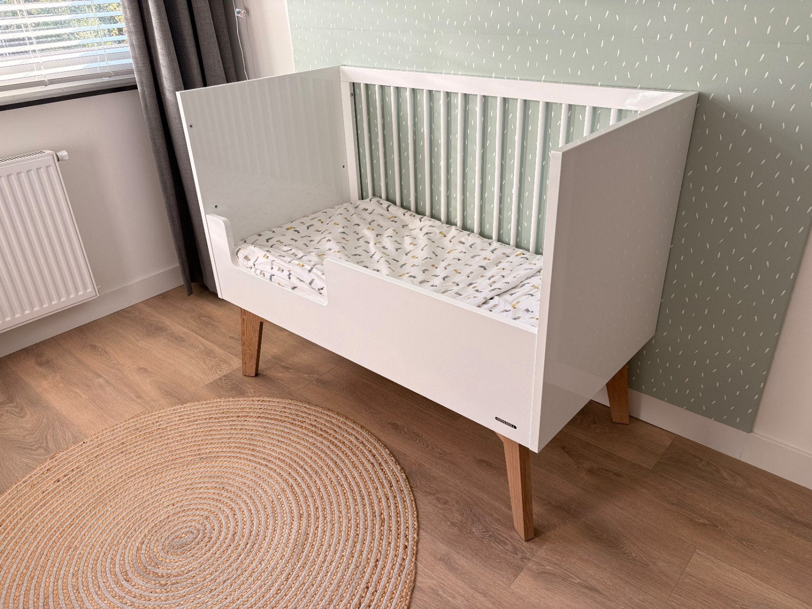 Kidsmill Sixties Ledikant/Peuterbed - Wit/Eiken, Ophalen, Gebruikt, Ledikant