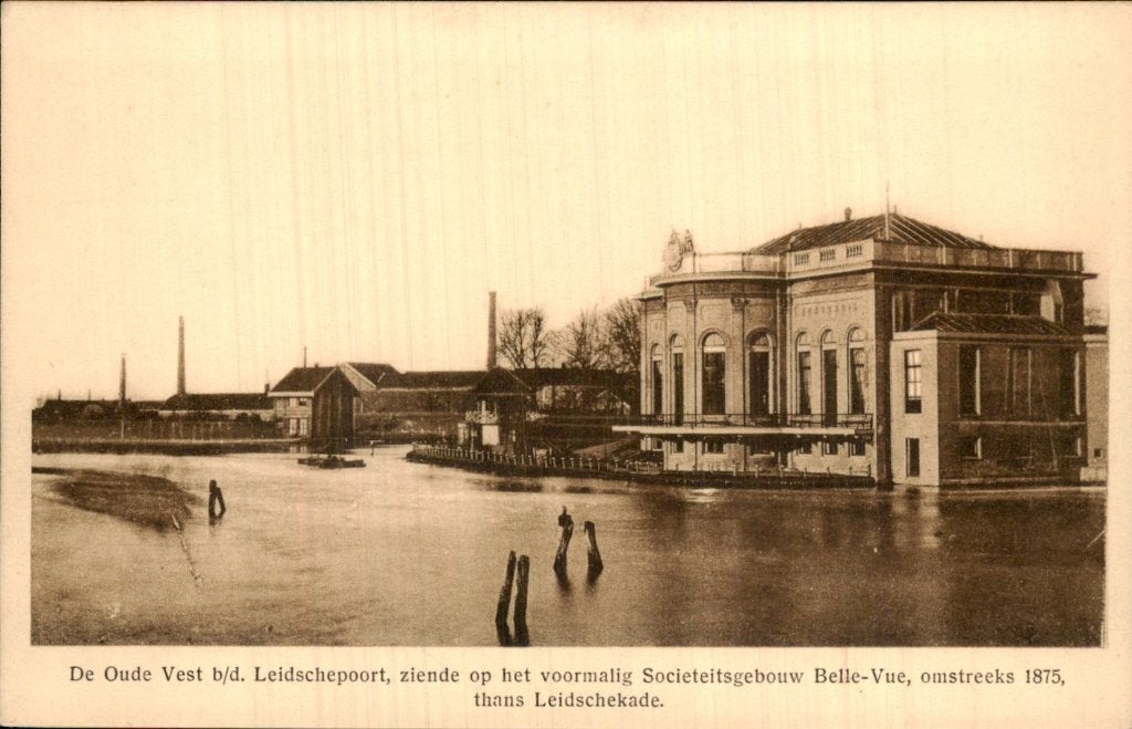 Leidschepoort - Societeitgebouw Belle-Vue - Leidschekade, Ophalen of Verzenden, Voor 1920, Ongelopen, Noord-Holland