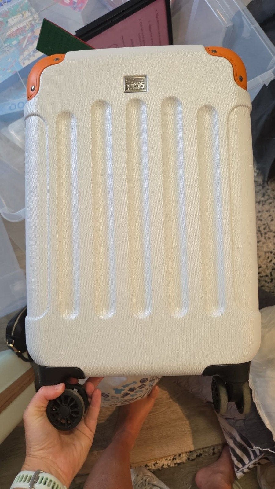 Witte handbagage koffer met wieltjes, Ophalen of Verzenden