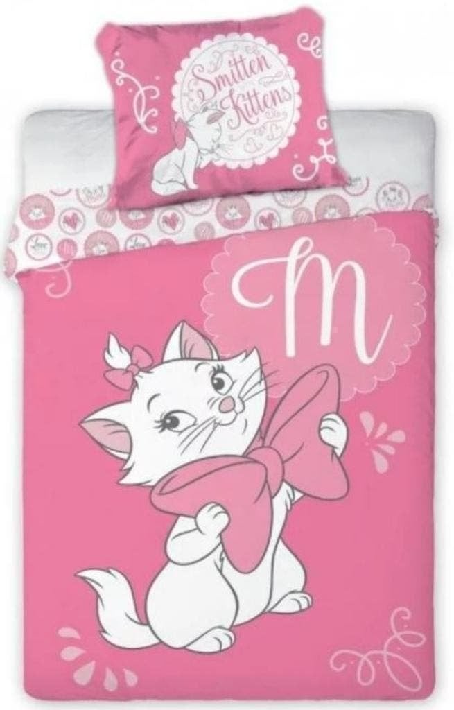 Marie Cat Baby / Peuter Dekbedovertrek 100 x 135 cm - Katoen, Meisje, Dekbedovertrek, Nieuw, Ophalen of Verzenden