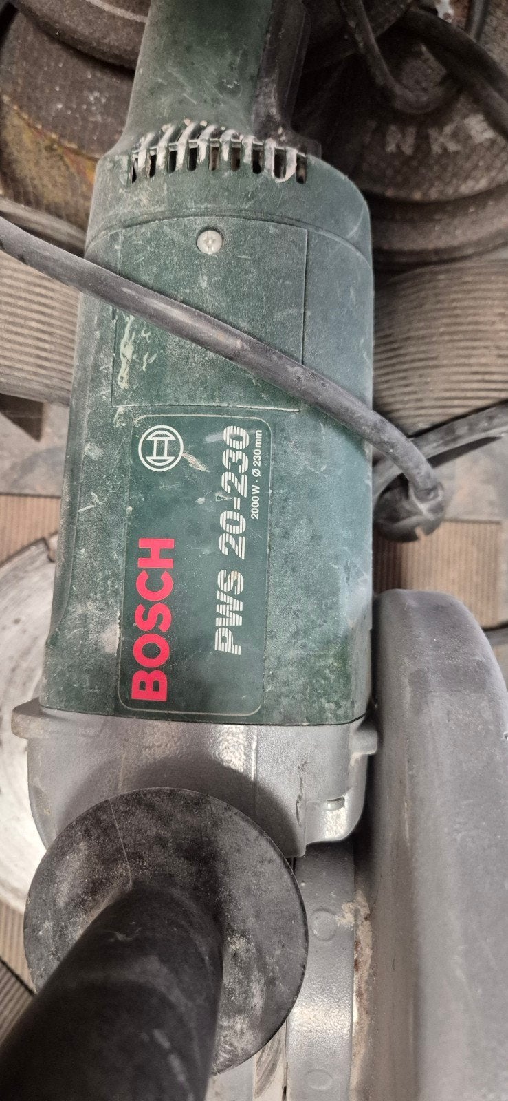Bosch PWS 20-230 haakse slijper met slijpschijven, Ophalen of Verzenden, Gebruikt, 1000 watt of meer, Haakse handslijpmachine