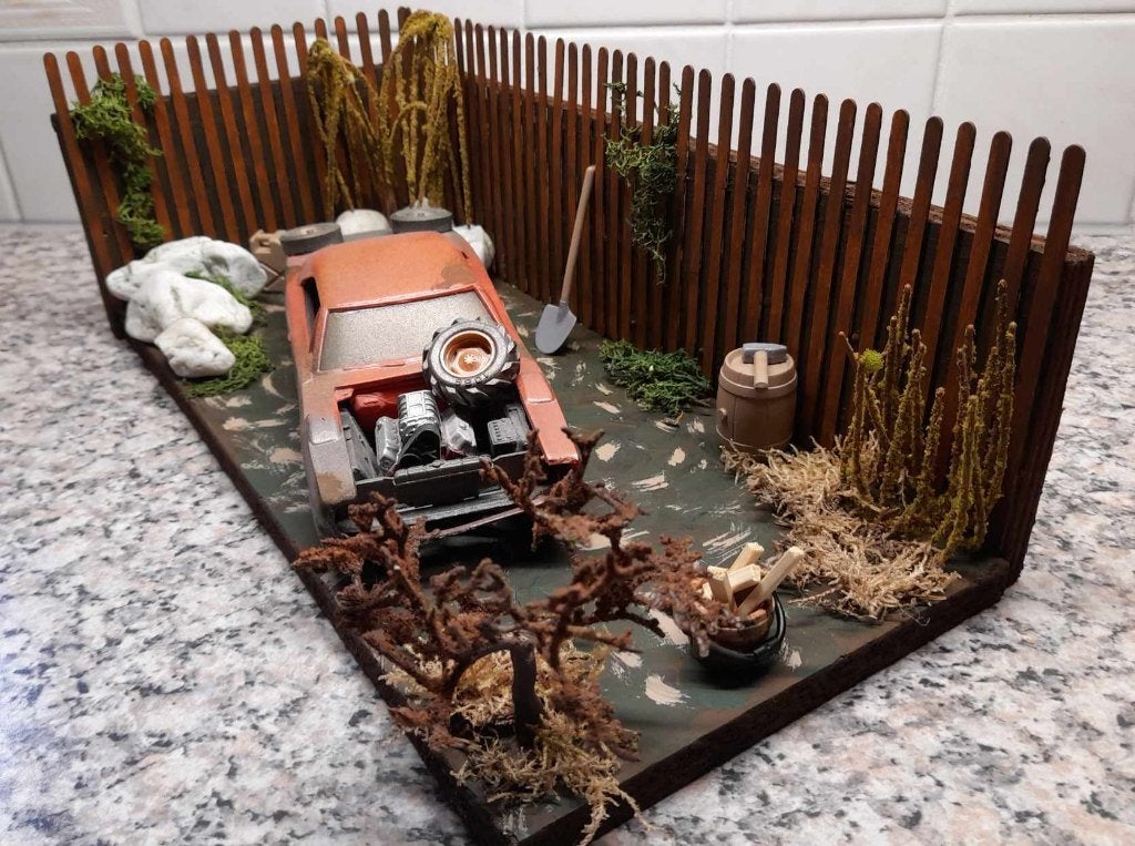 diorama dodge charger dessert find 1;24, Ophalen of Verzenden, Gebruikt, Groter dan 1:35