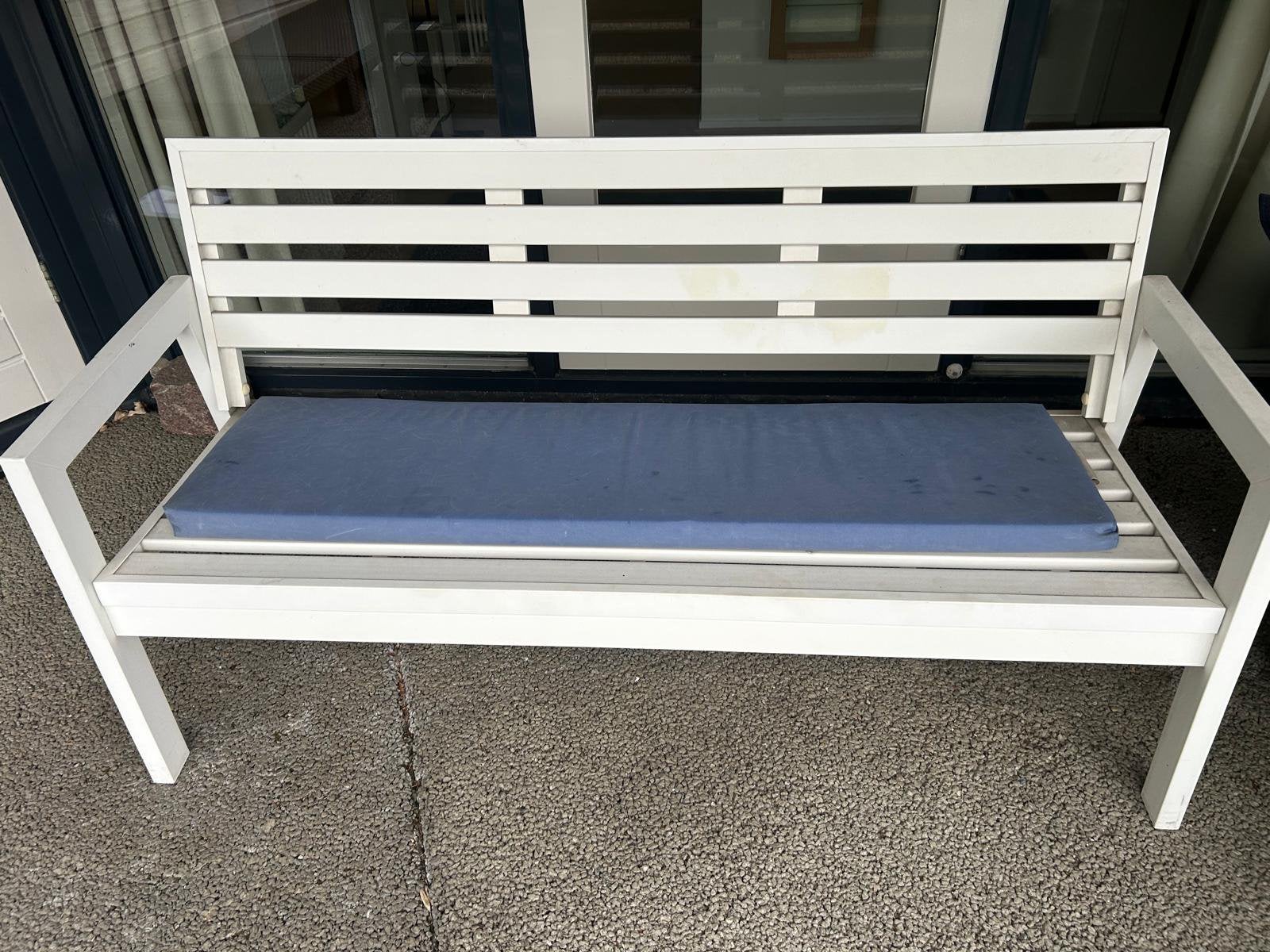 Tuinbank wit kunststof 2/3-zits, Tuin en Terras, Ophalen, Zo goed als nieuw, Aluminium