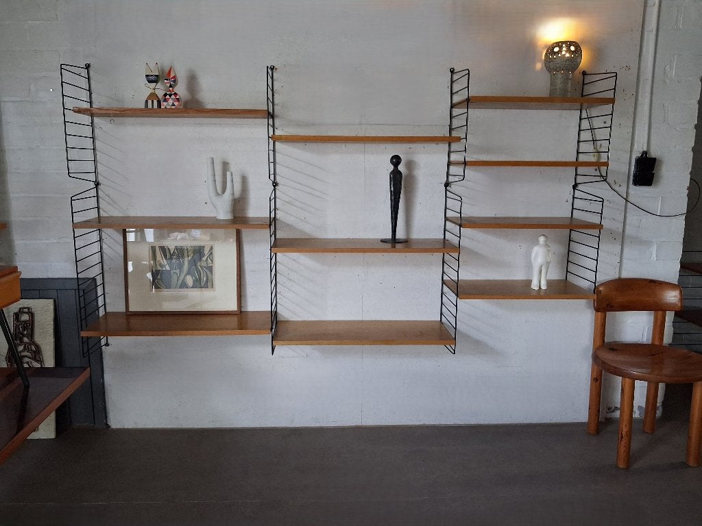 Nisse String wandmeubel, retro jaren 60 kast, Ophalen, Met plank(en), Gebruikt, 100 tot 150 cm