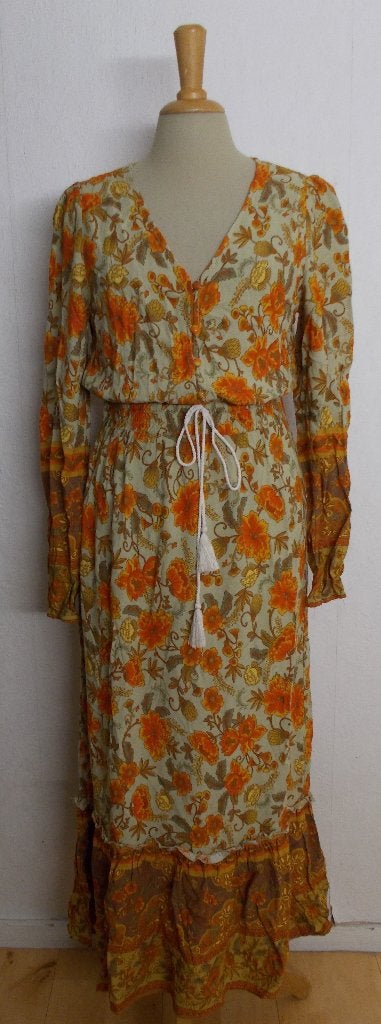 Katoenen boho maxi print jurk! M, Kleding | Dames, Maat 38/40 (M), Verzenden, Zo goed als nieuw, Onder de knie