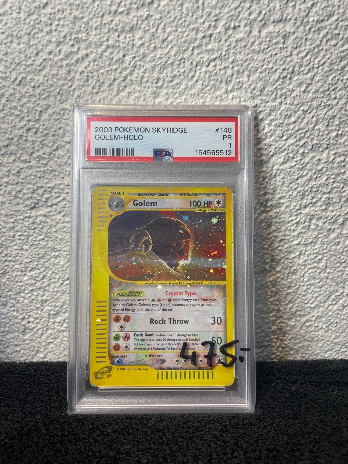 2003 Pokémon Skyridge Golem-Holo #148 PSA 1, Ophalen of Verzenden, Gebruikt, Losse kaart