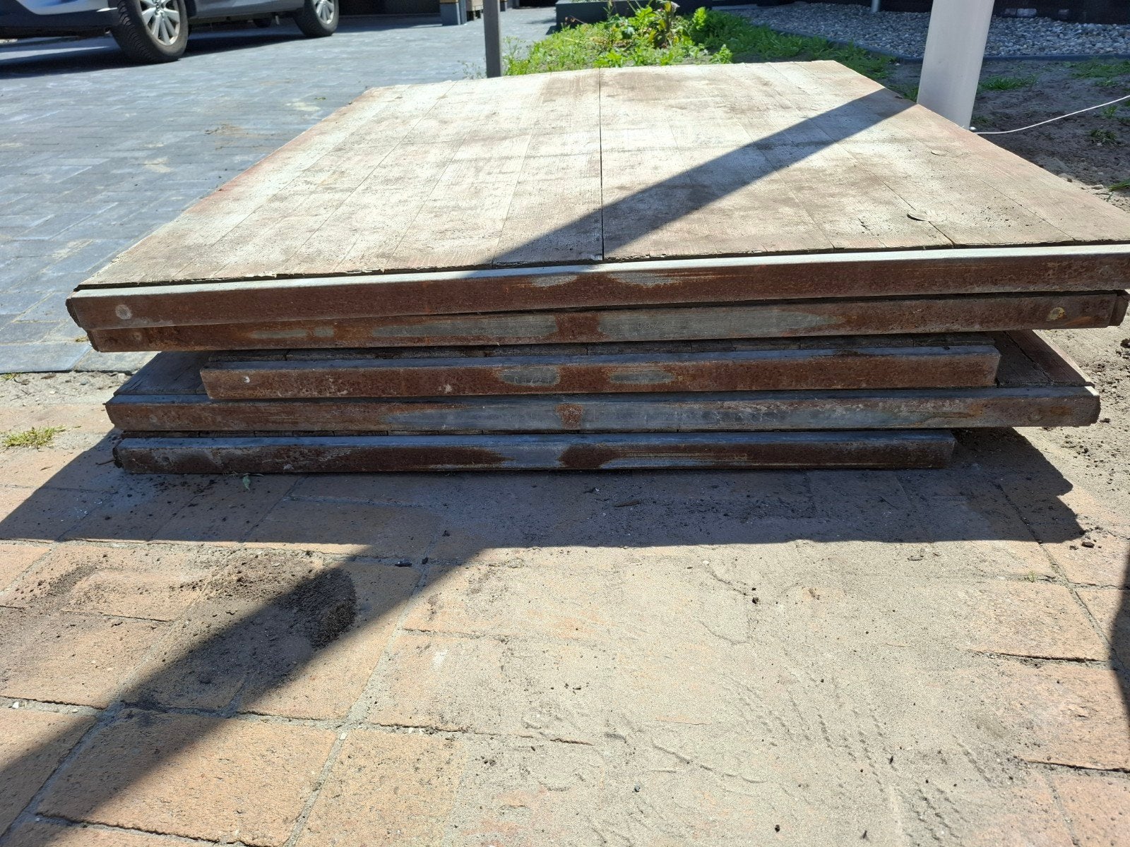 5 Grenen Steenschotten, 3 hele en 2 kleiner, Ophalen, Gebruikt, 25 tot 50 mm, Grenen
