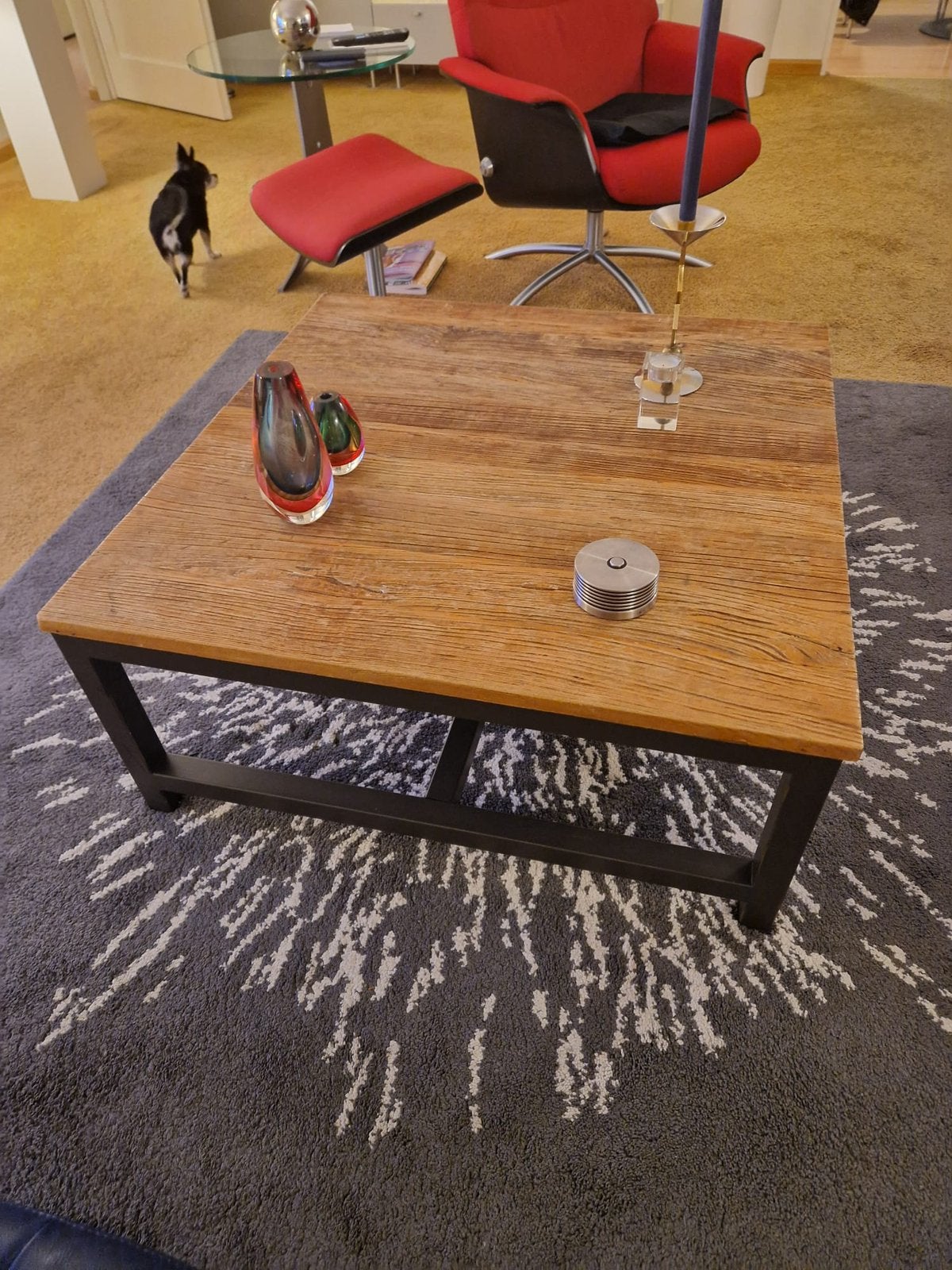 Mooie salontafel met bovenblad mangohout, Huis en Inrichting, Tafels | Salontafels, Ophalen, 50 tot 100 cm, Vierkant, 50 tot 100 cm