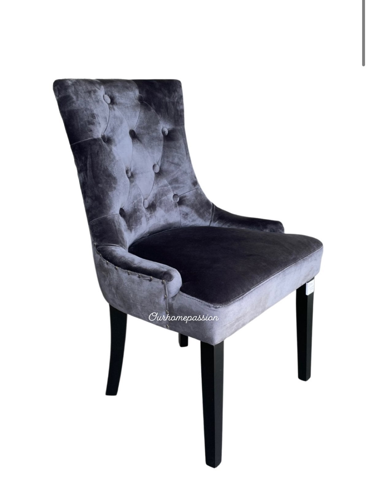 EET TAFEL STOELEN VELVET ERIC KUSTER STYLE CHARCOAL NU 50€, Huis en Inrichting, Stoelen, Ophalen of Verzenden, Zo goed als nieuw