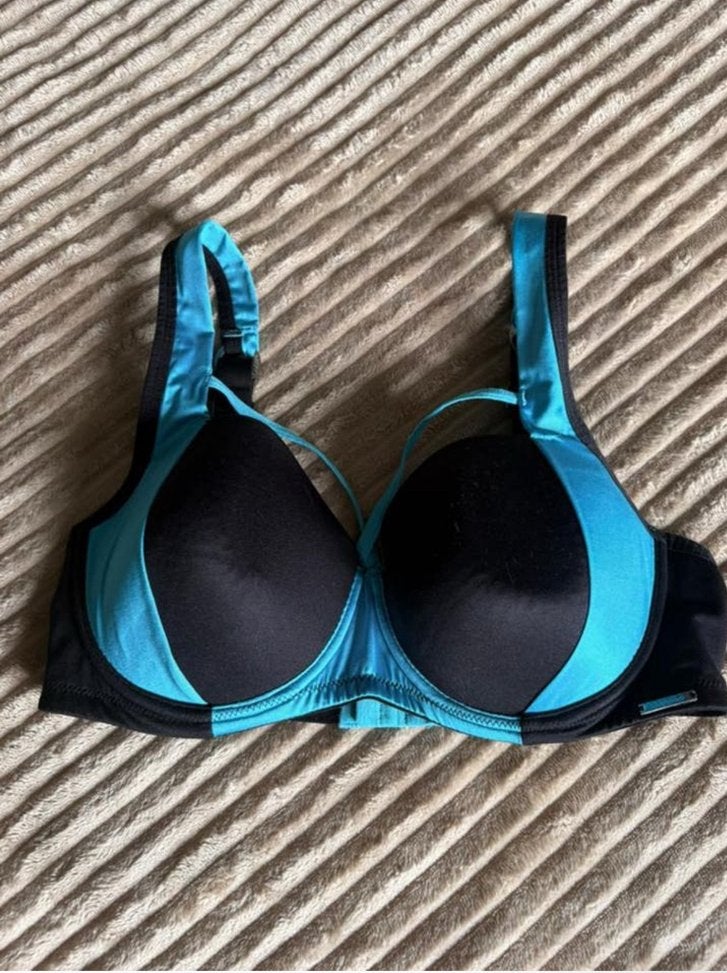 Sapph mooie BH blauw/zwart mt 75 D ZGAN, Ophalen of Verzenden, BH