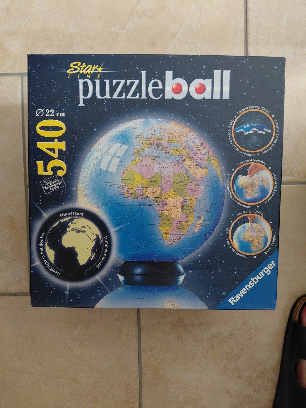 Ravensburger Star Line Puzzleball Wereldbol 540 stukjes, Ophalen of Verzenden, 500 t/m 1500 stukjes, Zo goed als nieuw, Rubik's of 3D-puzzel