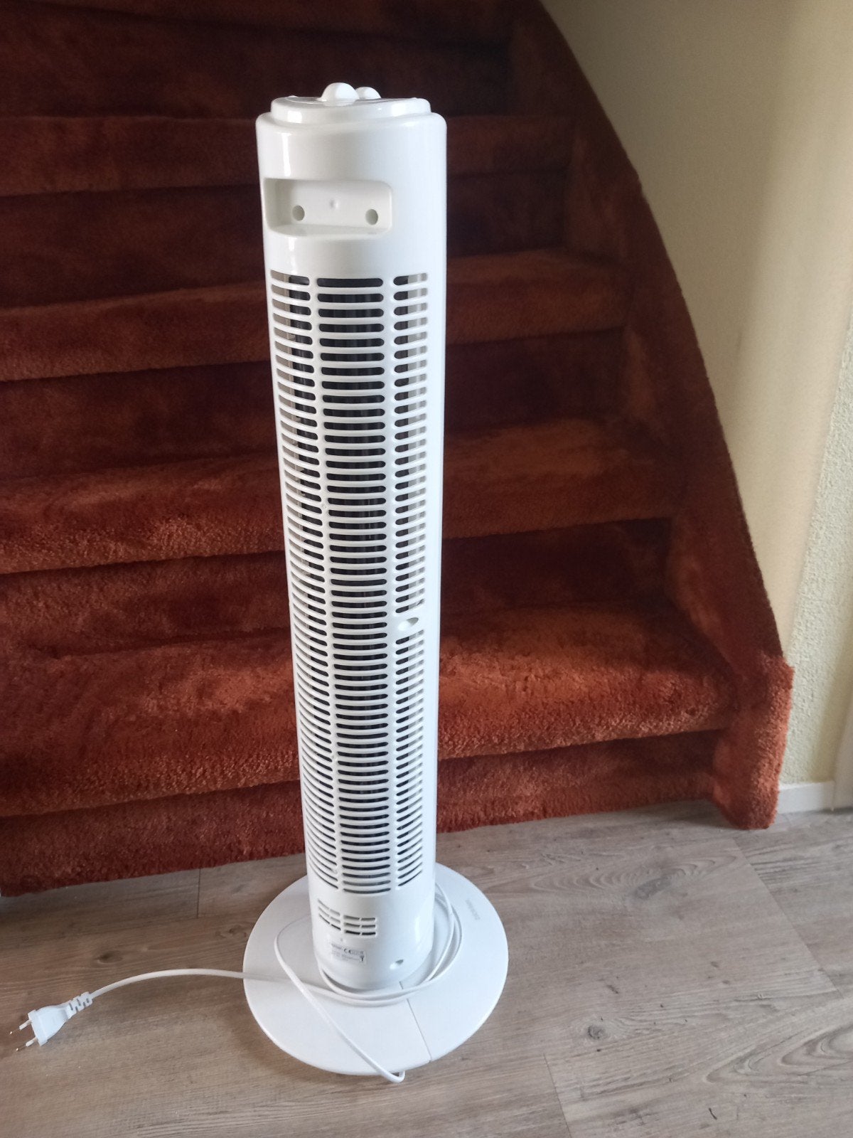 Witte torenventilator met timer en 3 snelheden, Ophalen of Verzenden, Gebruikt, Torenventilator