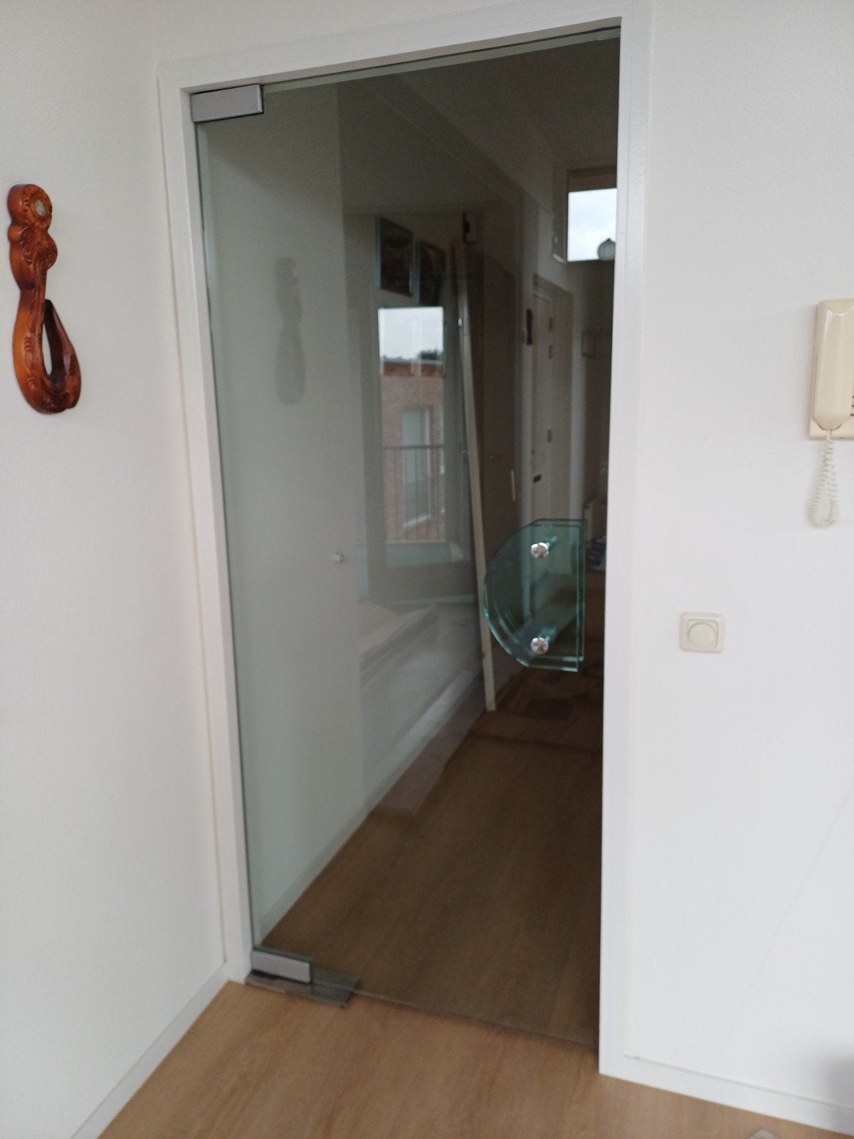 Luxe glazen binnendeur met glazen handgreep, 208x89 cm, Ophalen