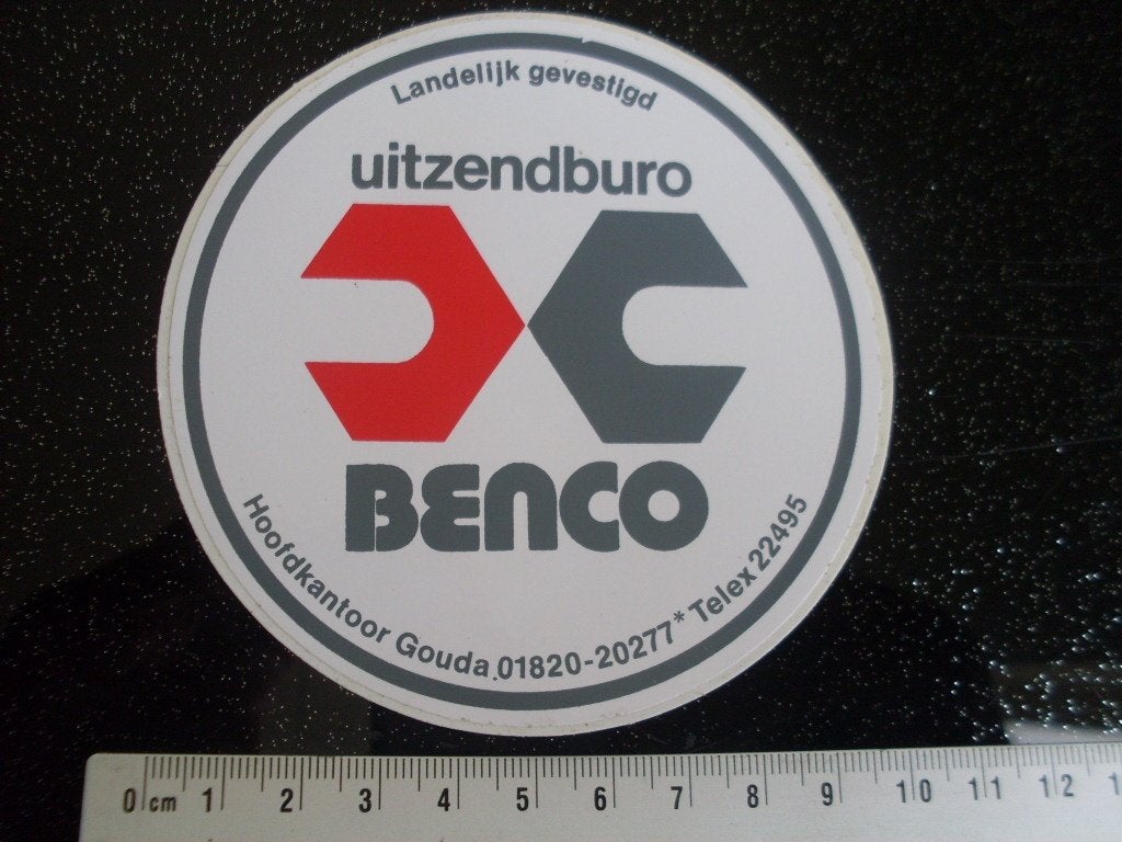 sticker uitzendburo benco gouda logo, Verzamelen, Verzenden, Zo goed als nieuw, Bedrijf of Vereniging
