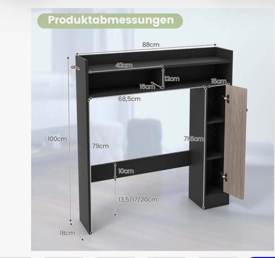 Nieuw toiletmeubel/opbergrek voor boven toilet, Ophalen of Verzenden, Nieuw, Zwart, Overige typen