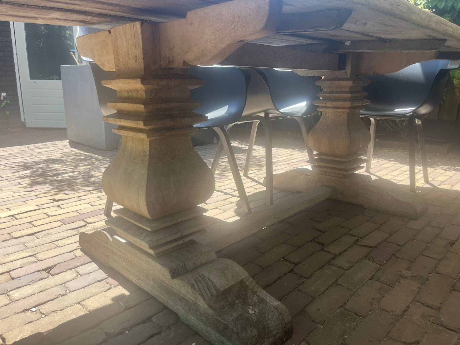 Kloostertafel onderstel + kader/hoeklijn tbv blad, Ophalen, Gebruikt, Rechthoekig, Hout
