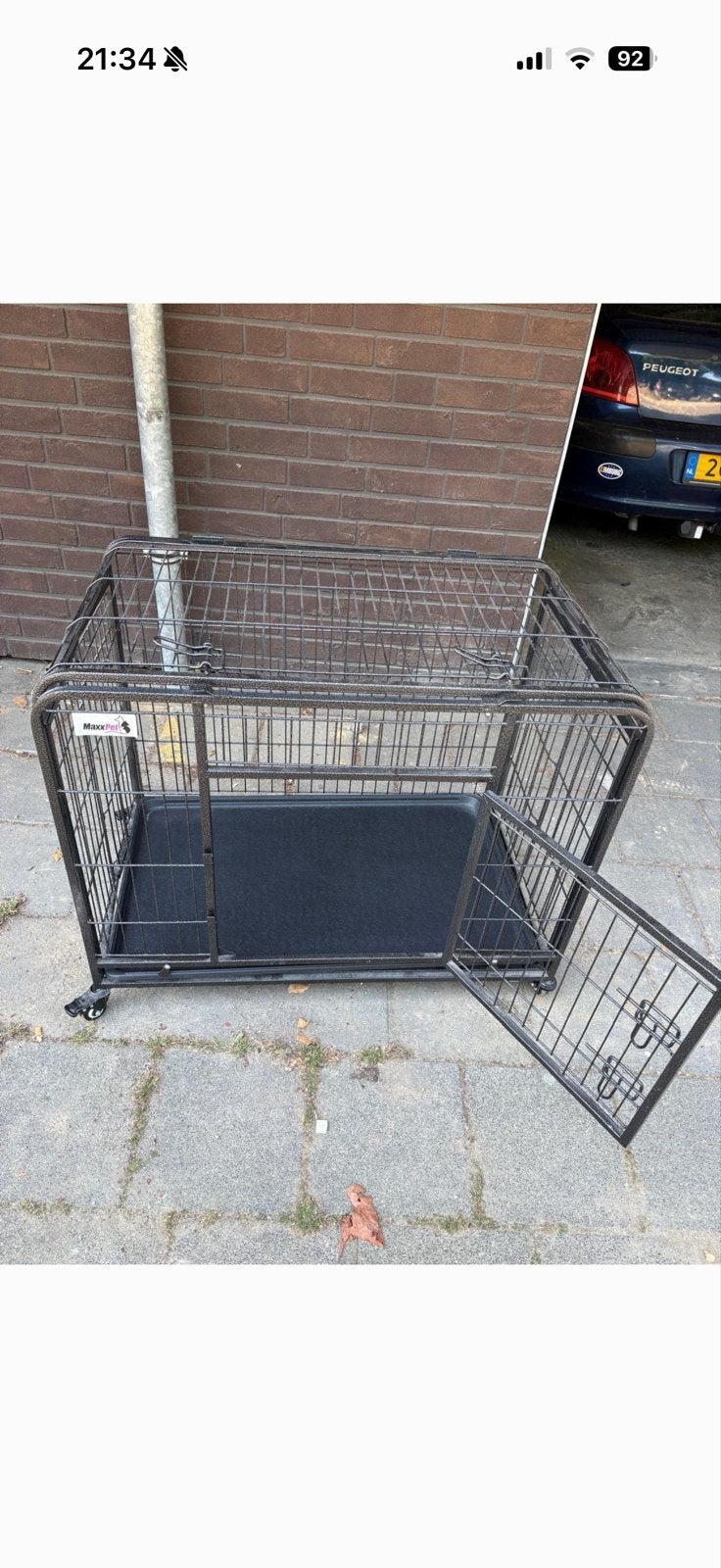 Stevige metalen hondenbench te koop, Ophalen, Zo goed als nieuw