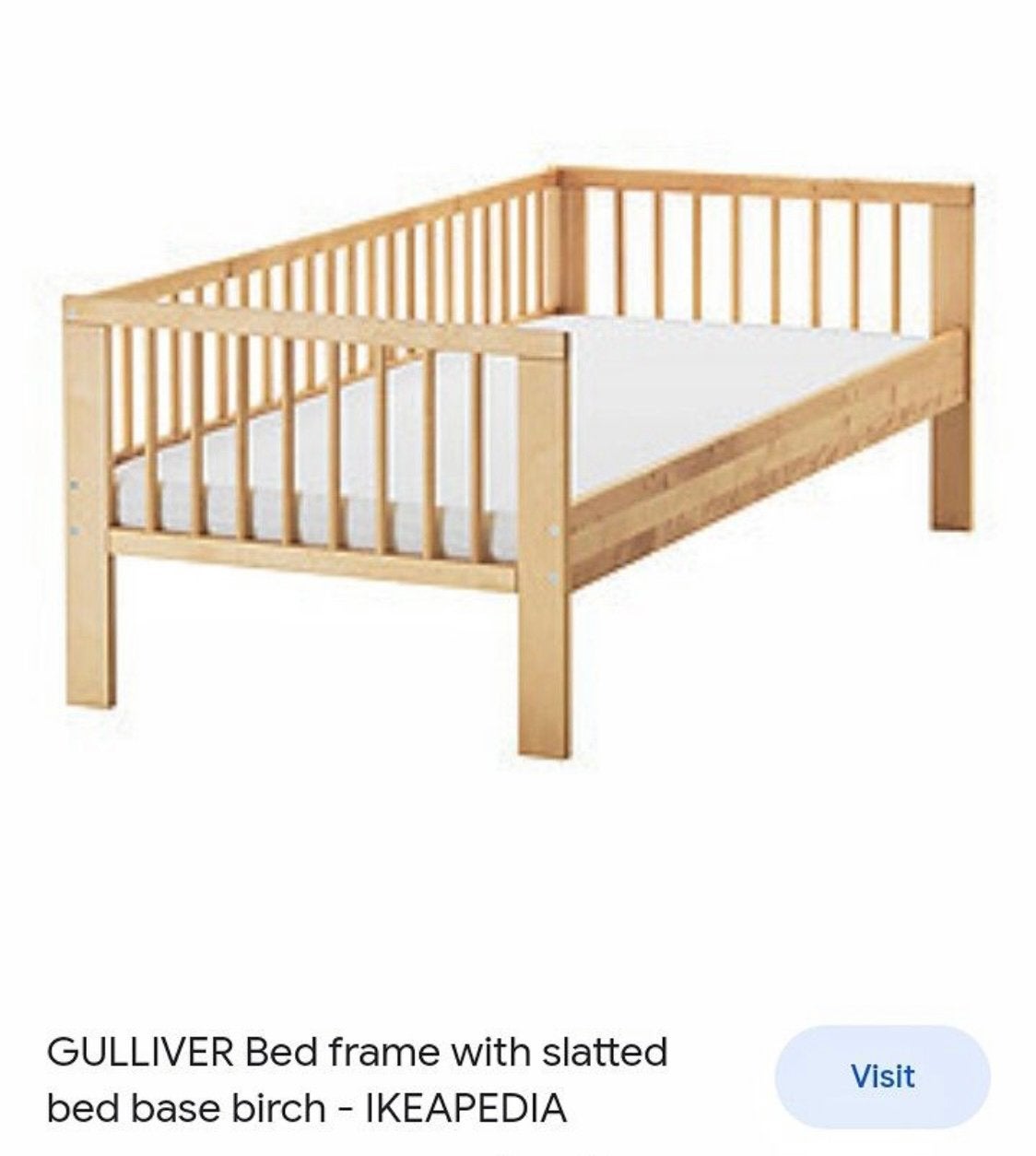Houten peuter / kleuter bed kinderbed ikea, Ophalen, Gebruikt, 70 tot 85 cm, 140 tot 160 cm