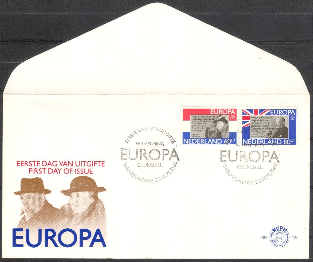 E187 - Europa - Wilhelmina / Churchill, Postzegels en Munten, Verzenden, Onbeschreven, Nederland