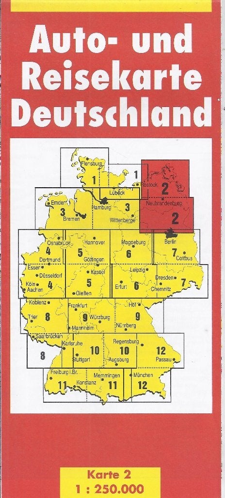 U59 plattegrond autokaart rostock-neubrandenburg ( 2 ), Ophalen of Verzenden, Zo goed als nieuw, 2000 tot heden, Landkaart