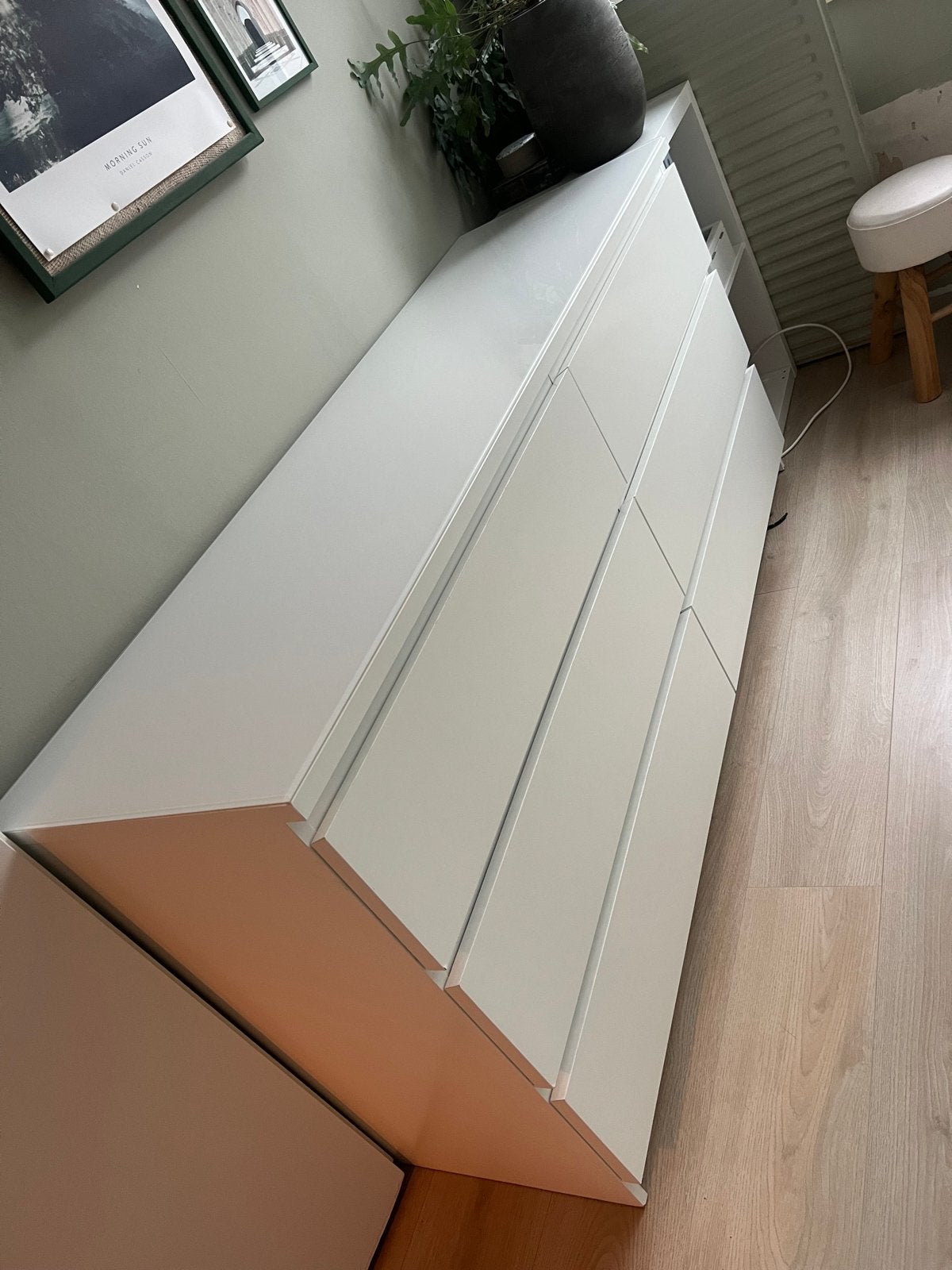 IKEA MALM ladekast wit met 6 lades en glasplaat, Huis en Inrichting, Kasten | Ladekasten, Ophalen, Overige materialen, Gebruikt