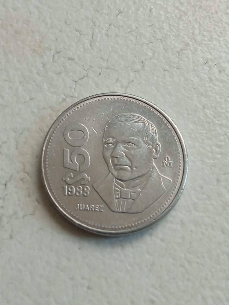 Mexico 50 pesos 1988., Postzegels en Munten, Munten | Amerika, Ophalen of Verzenden, Midden-Amerika, Losse munt