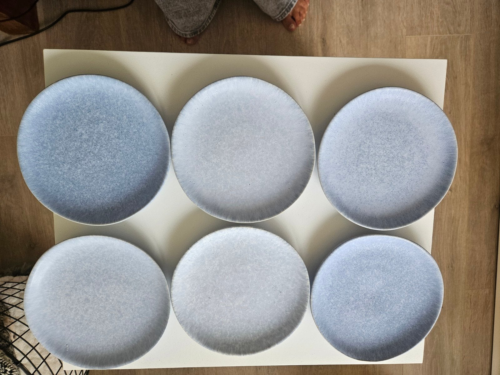 Set van 6 H&M Home borden - 17 cm - Blauw, Huis en Inrichting, Overige merken, Keramiek, Ophalen of Verzenden, Zo goed als nieuw