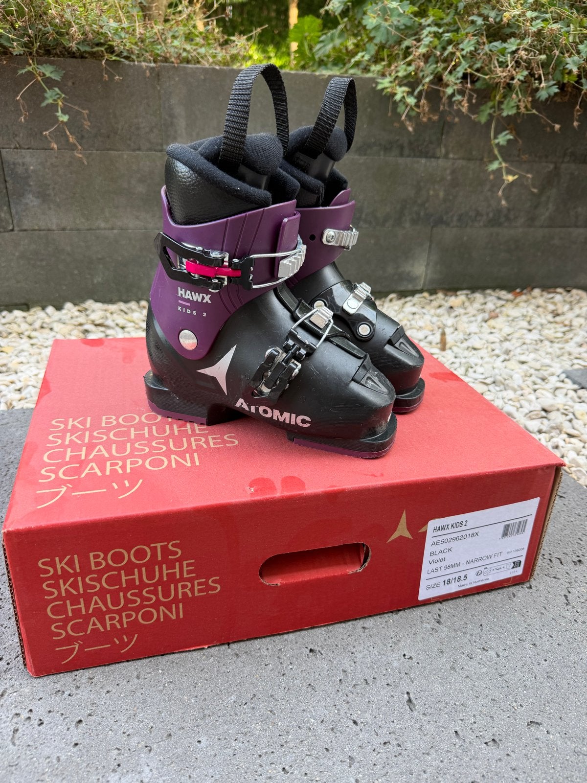 Atomic Hawx Kids 2 skischoenen - Maat 18/18.5, 100 tot 140 cm, Schoenen, Ophalen of Verzenden, Zo goed als nieuw