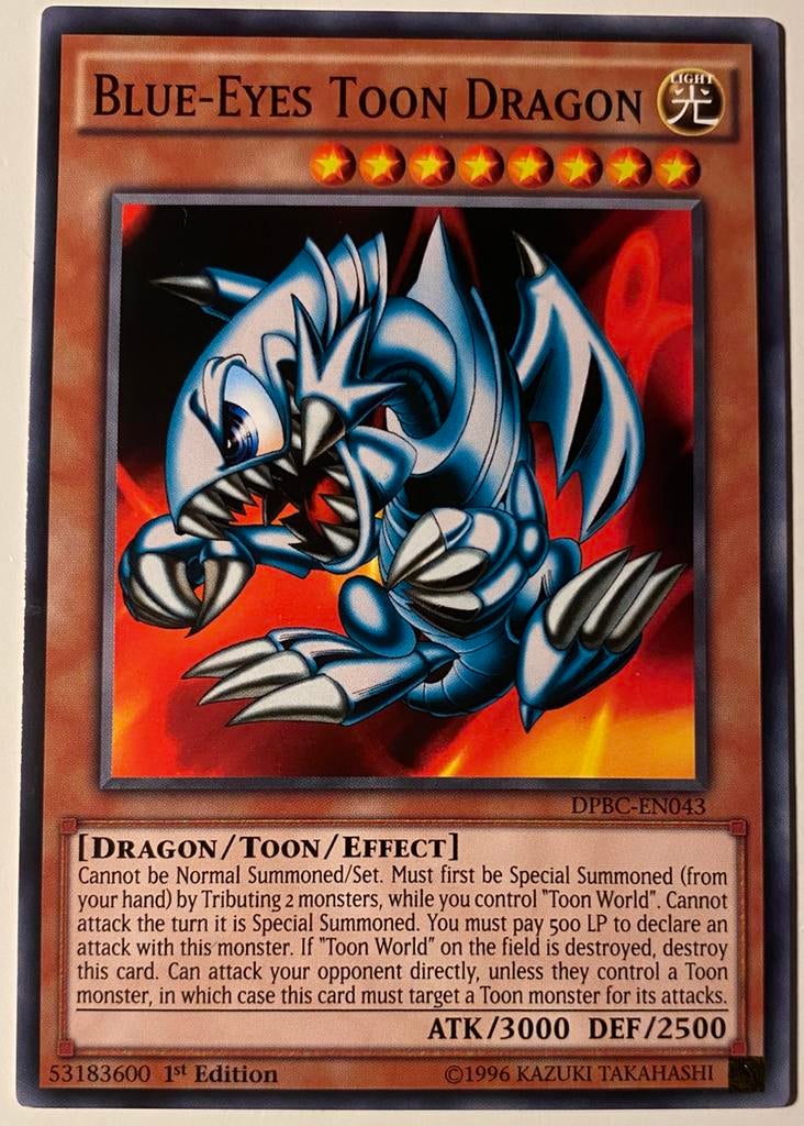 Yu-Gi-Oh! Blue-Eyes Toon Dragon DPBC 1st Edition !, Hobby en Vrije tijd, Verzamelkaartspellen | Yu-gi-Oh!, Ophalen of Verzenden
