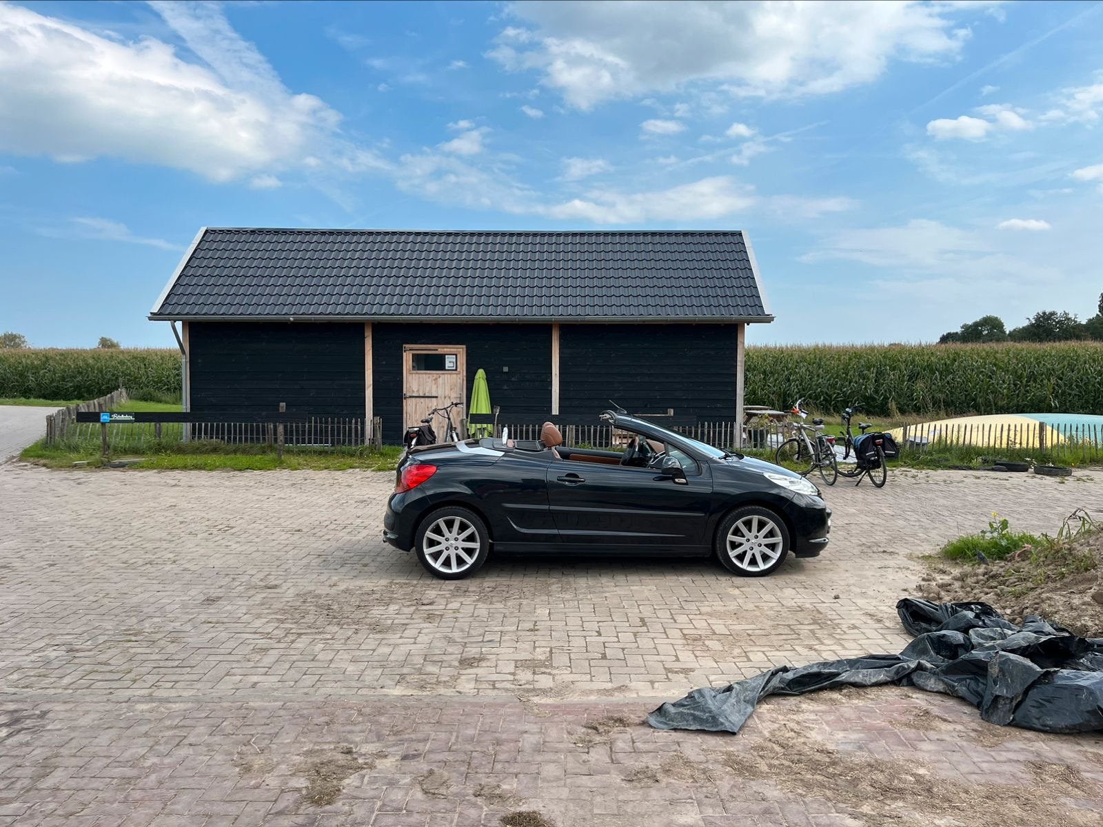 Peugeot 207 1.6 16V CC 88KW 2008 Zwart, Auto's, Voorwielaandrijving, 15 km/l, 4 cilinders, Cabriolet