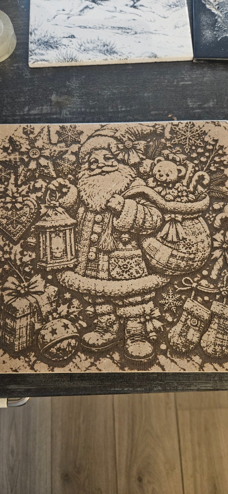 Zelfgemaakt houten bordje: Kerst. 20x20, Ophalen of Verzenden, Nieuw