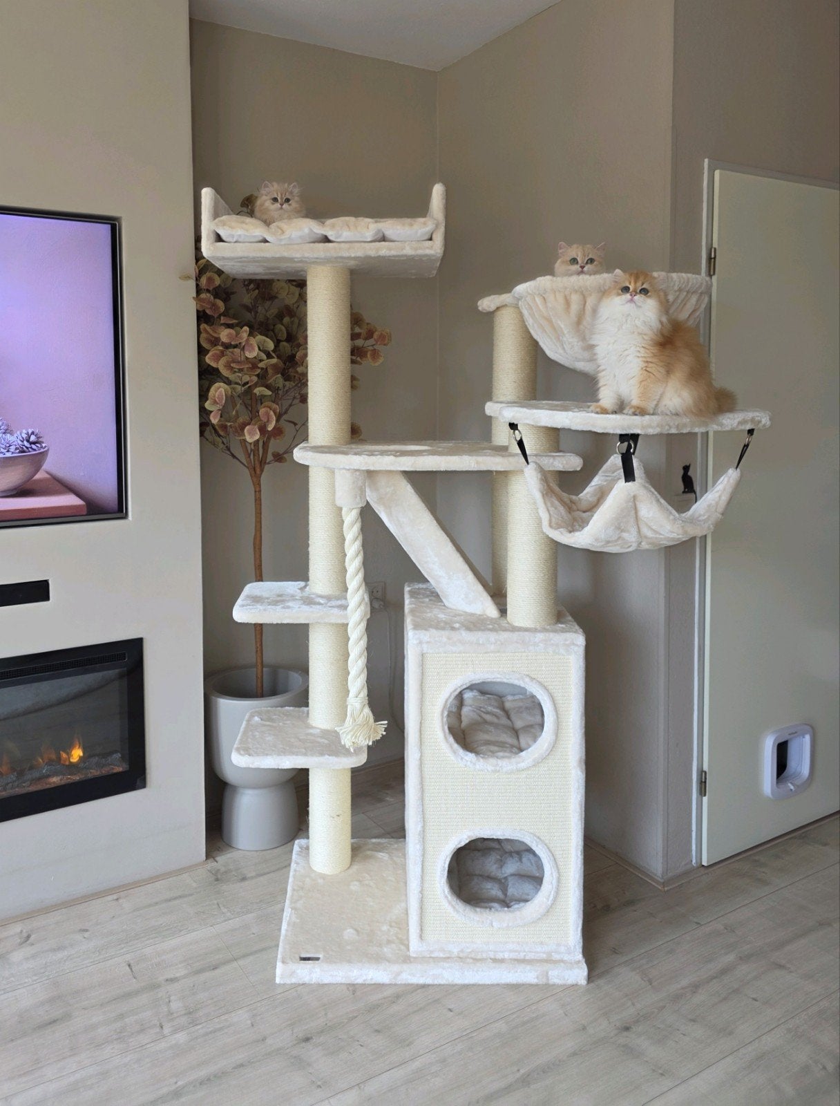RHR Pets XL Krabpaal Penthouse Crown creme ALS NIEUW, Dieren en Toebehoren, Ophalen, Nieuw, Krabpaal