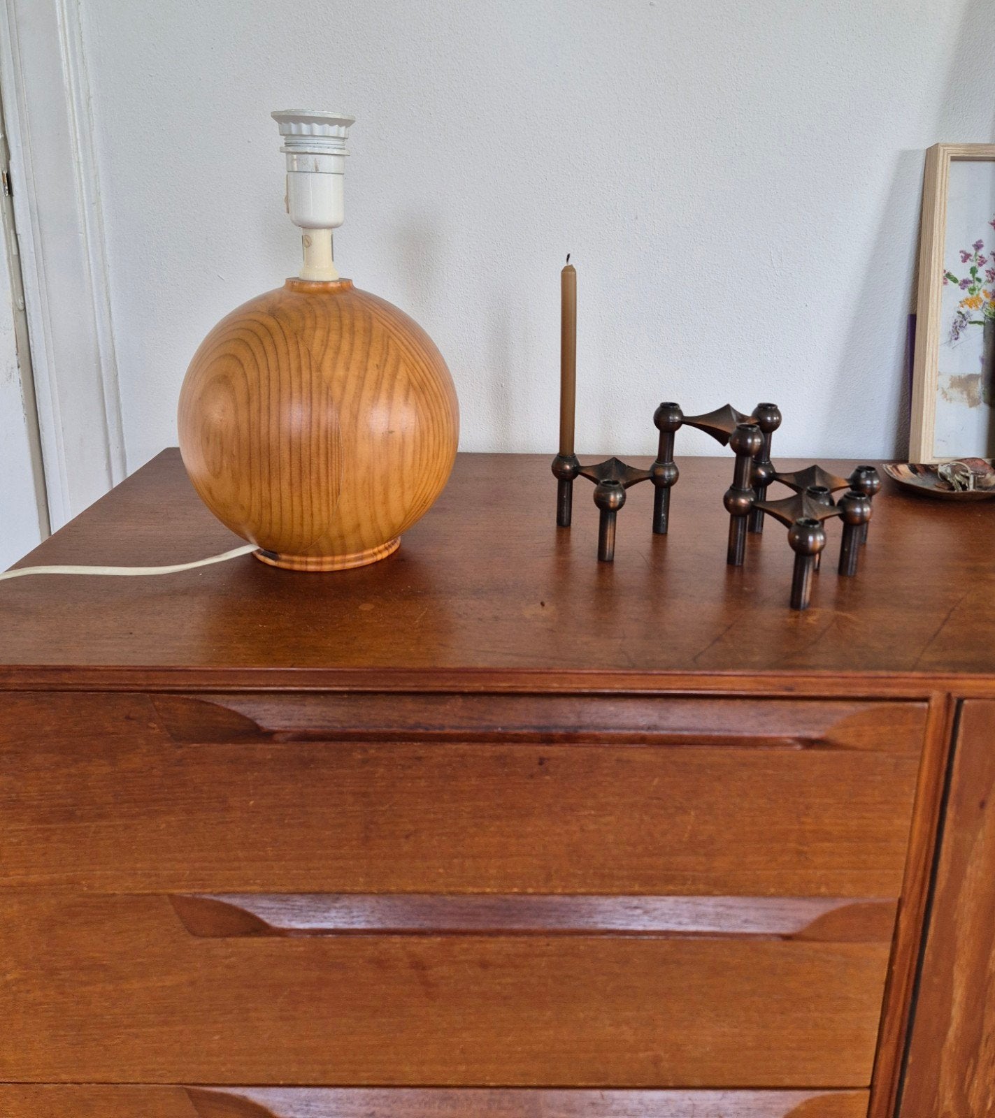 Vintage tafel bollamp Ikea type B602 jr 80, zonder kap, Ophalen of Verzenden, IKEA, Vintage