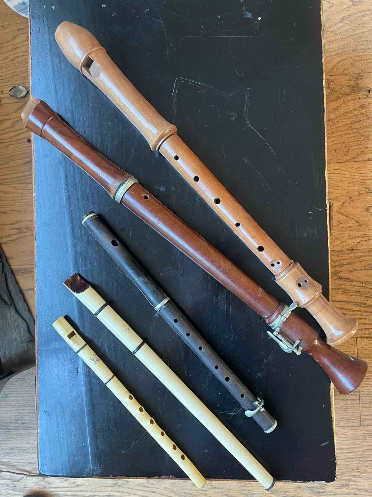 Set van 5 blokfluiten - diverse typen en materialen, Muziek en Instrumenten, Blaasinstrumenten | Blokfluiten, Ophalen of Verzenden
