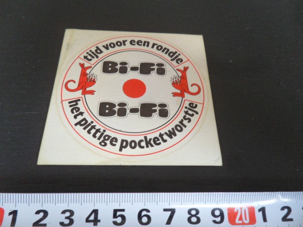 sticker tijd voor een rondje Bi-Fi het pittige pocketworstje, Ophalen, Zo goed als nieuw