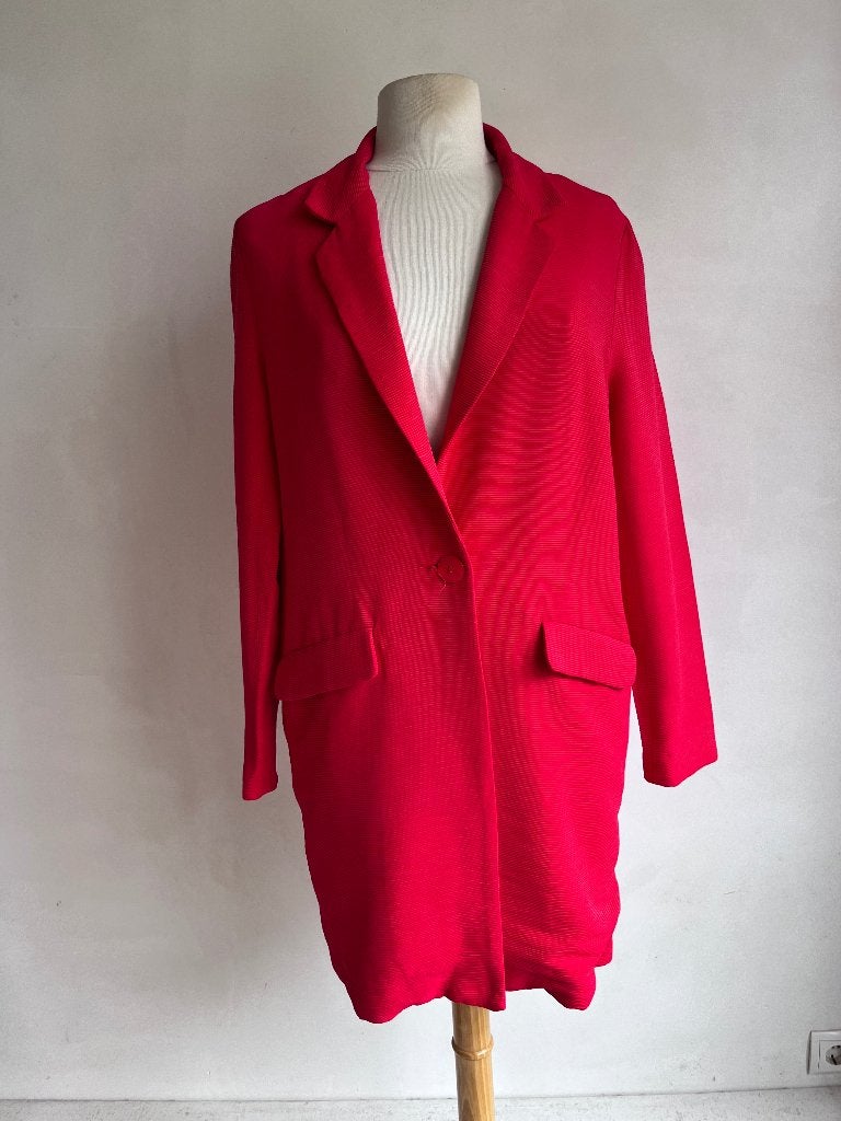 coster Copenhagen jas rood maat 36 oversized, Verzenden, Zo goed als nieuw, Jasje, Maat 36 (S)