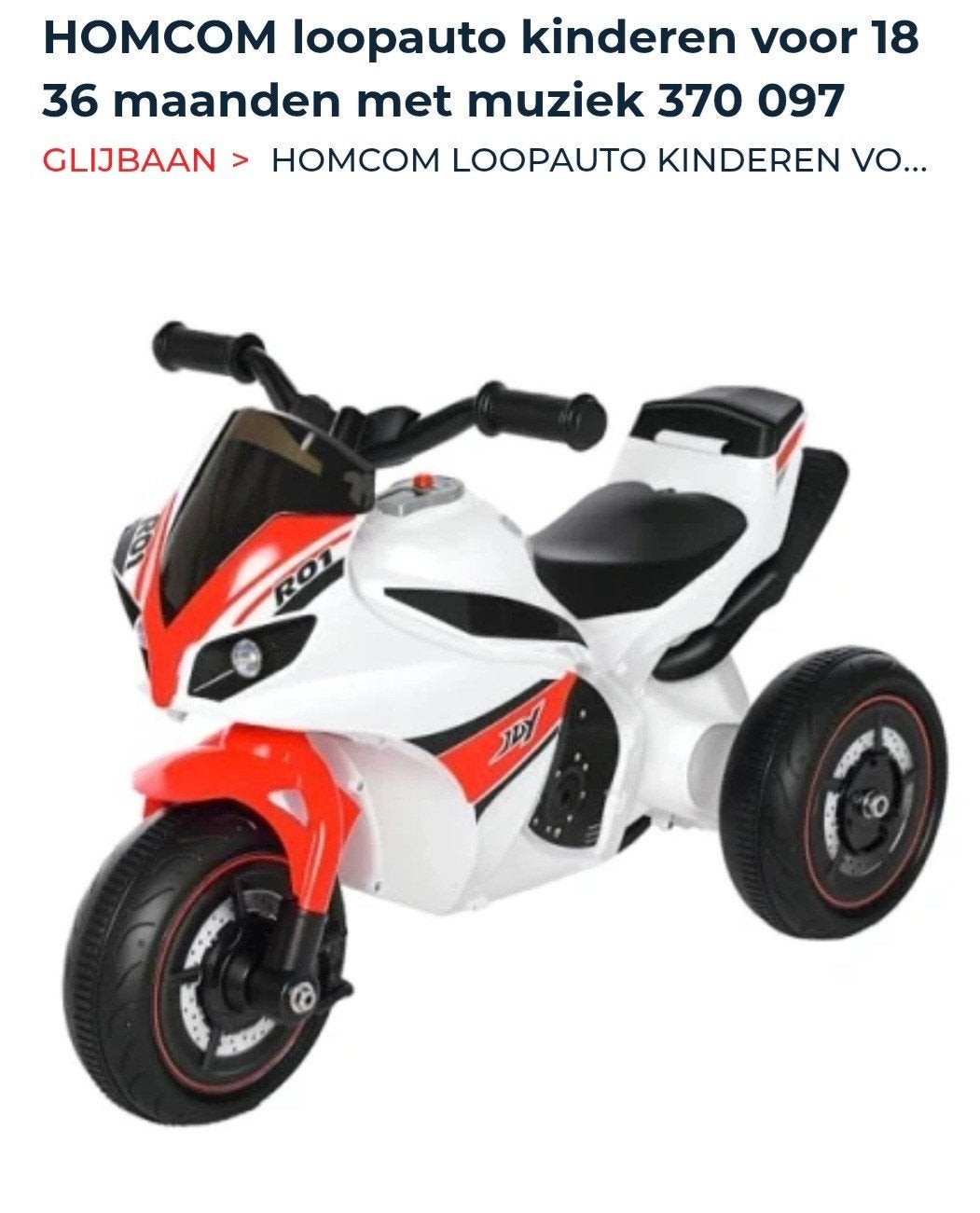 HOMCOM Loopauto Kinderen Motorfiets met Muziek, Ophalen, Nieuw, Loopvoertuig