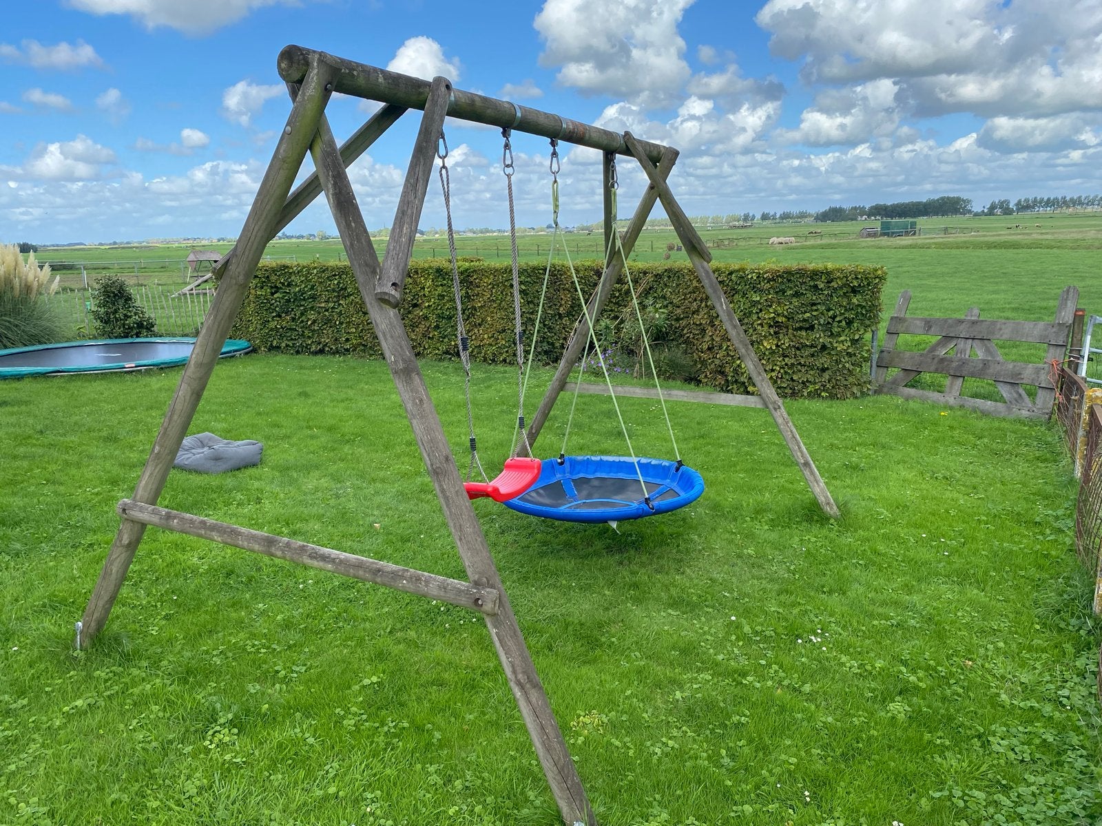 Houten Schommel met Schommels en Accessoires, Kinderen en Baby's, Speelgoed | Buiten | Speeltoestellen, Ophalen, Gebruikt, Schommel
