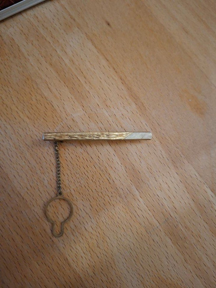 Vintage dasspeld met ketting - 835 zilver, Ophalen of Verzenden