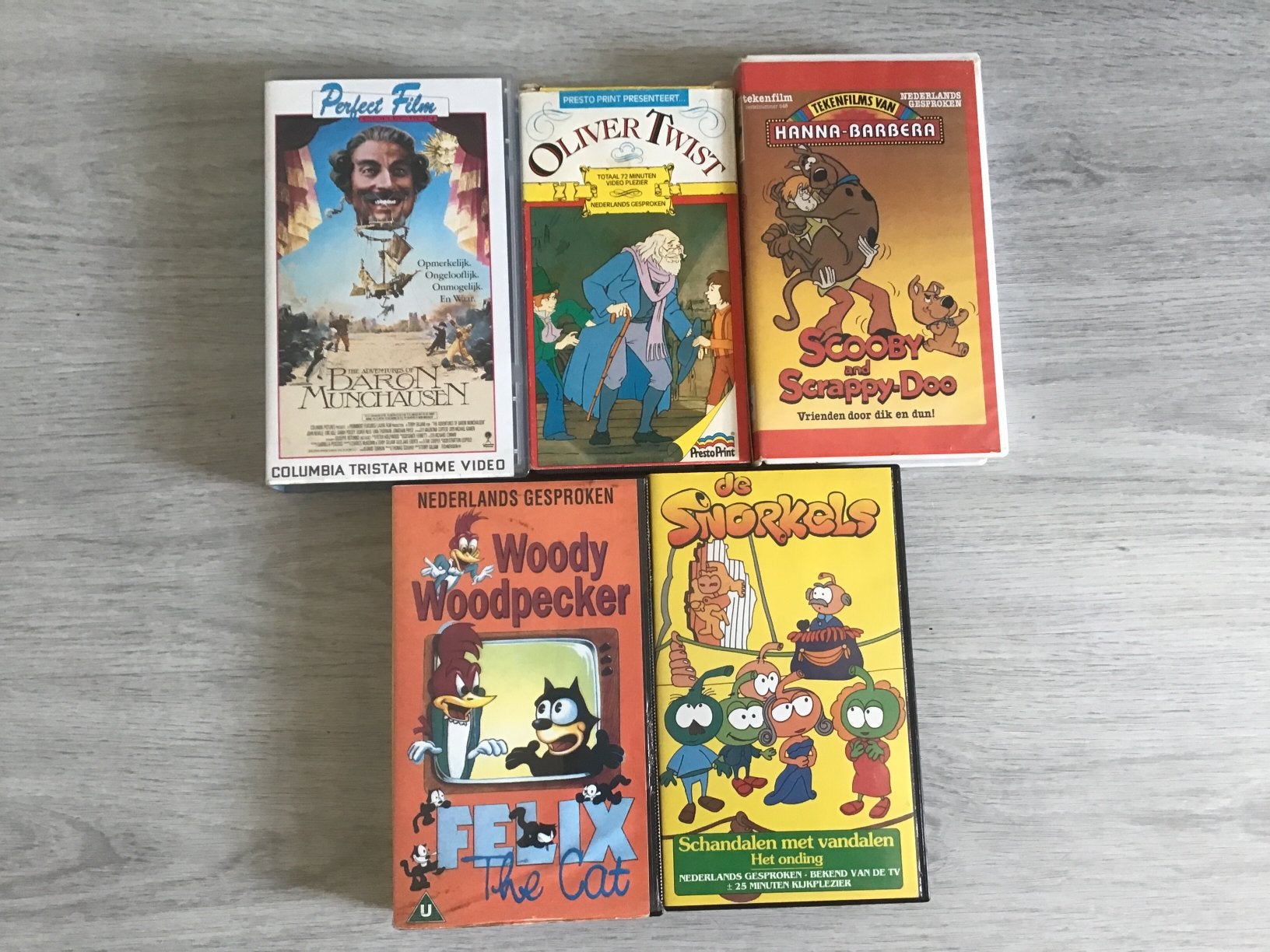 5 VHS Kinder video banden, zie omschrijving., Alle leeftijden, Ophalen of Verzenden, Gebruikt