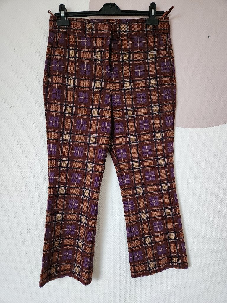 Geruite broek King Louie - 38, Kleding | Dames, Maat 38/40 (M), Bruin, Ophalen of Verzenden, Zo goed als nieuw