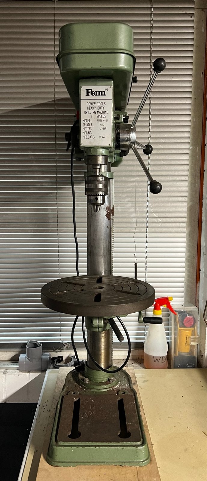 Ferm Kolomboormachine FM16M-12 - Robuust en Betrouwbaar, Ophalen, Gebruikt, Minder dan 400 watt, Kolomboormachine