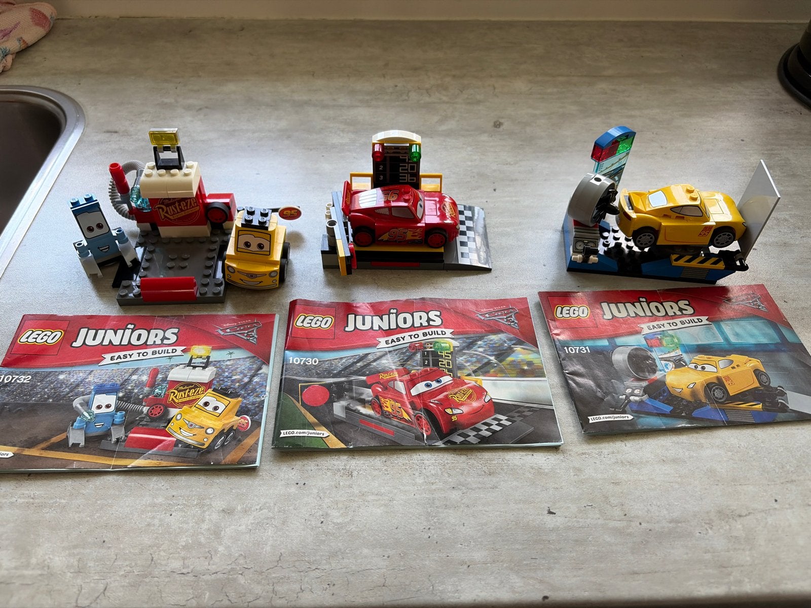 LEGO Juniors Cars 3 set (10730, 10731, 10732), Ophalen of Verzenden, Zo goed als nieuw, Overige merken