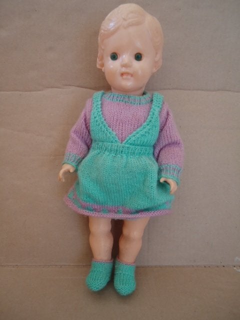 Oude Wildebras pop, 35 cm, gemerkt (ad 19), Ophalen of Verzenden, Gebruikt, Pop