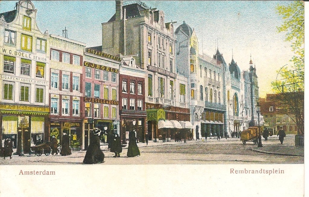 Oude Ansichtkaart Amsterdam Rembrandtplein, Verzamelen, Ophalen of Verzenden, Voor 1920, Ongelopen, Noord-Holland