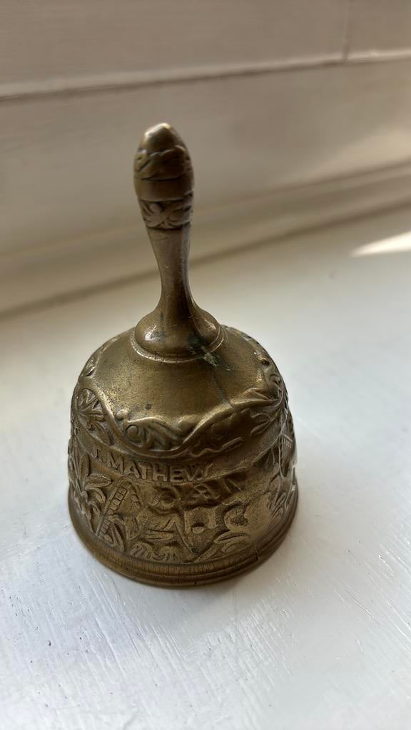 Tafelbel evangelisten messing, Antiek en Kunst, Ophalen of Verzenden